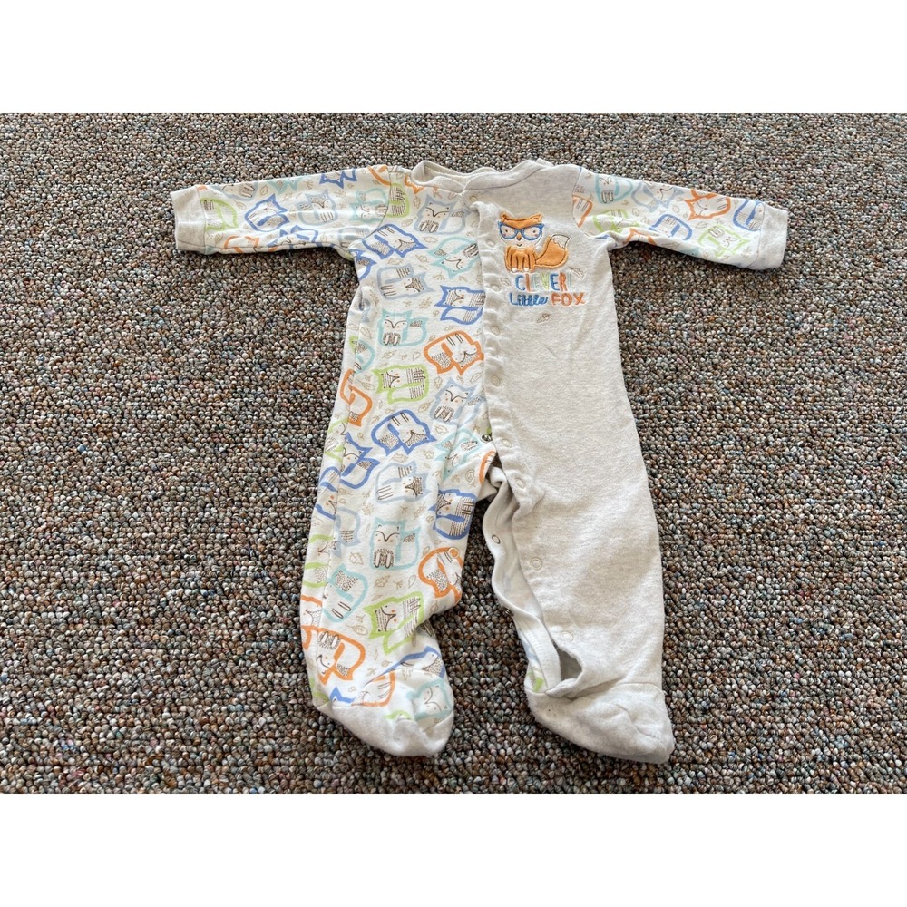 Mini B Boys Clever Little Fox One Piece Footed PJs 6-9M